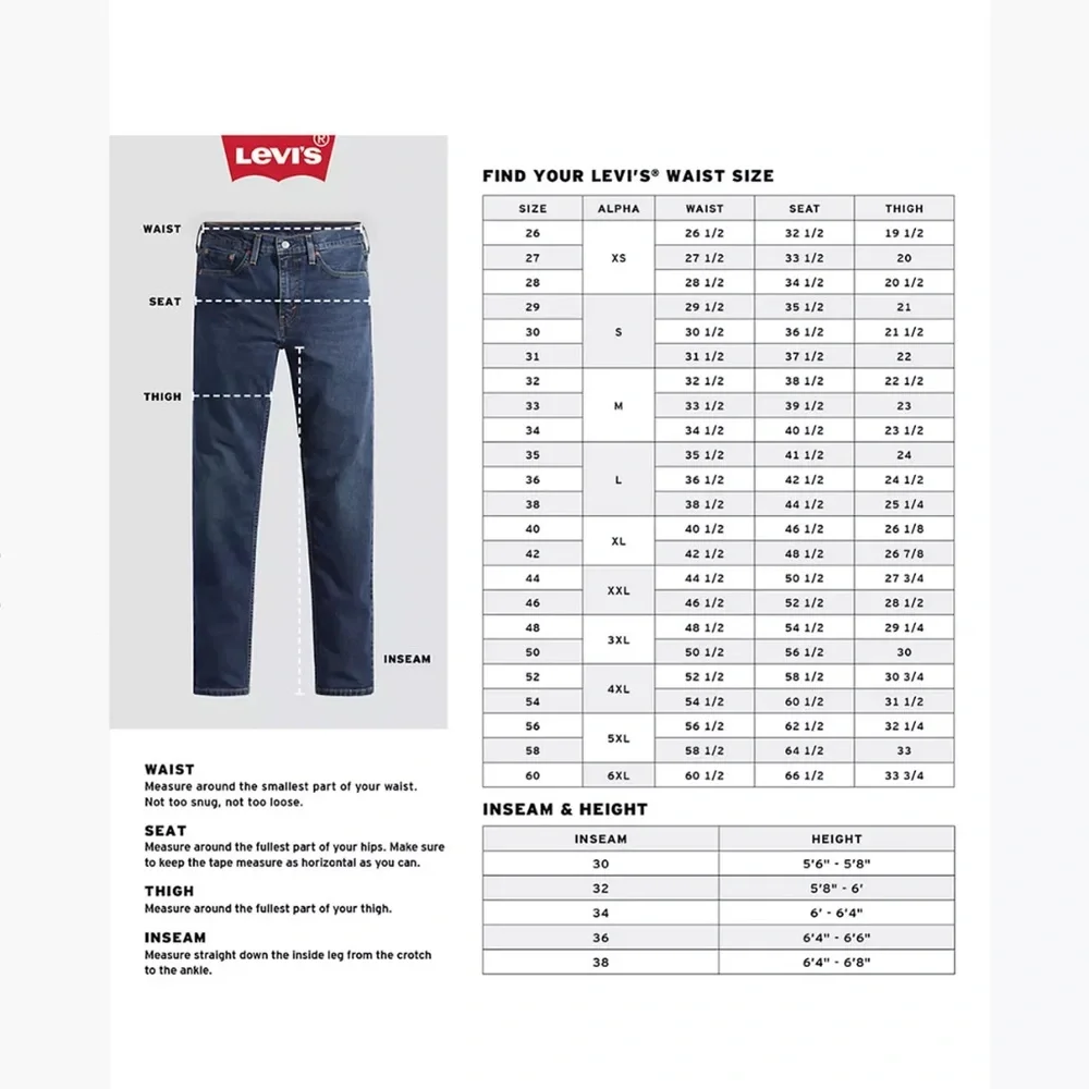 Levi’s 559 Relaxed Straight Fit men’s denim jeans Size 38 x 34. New with…